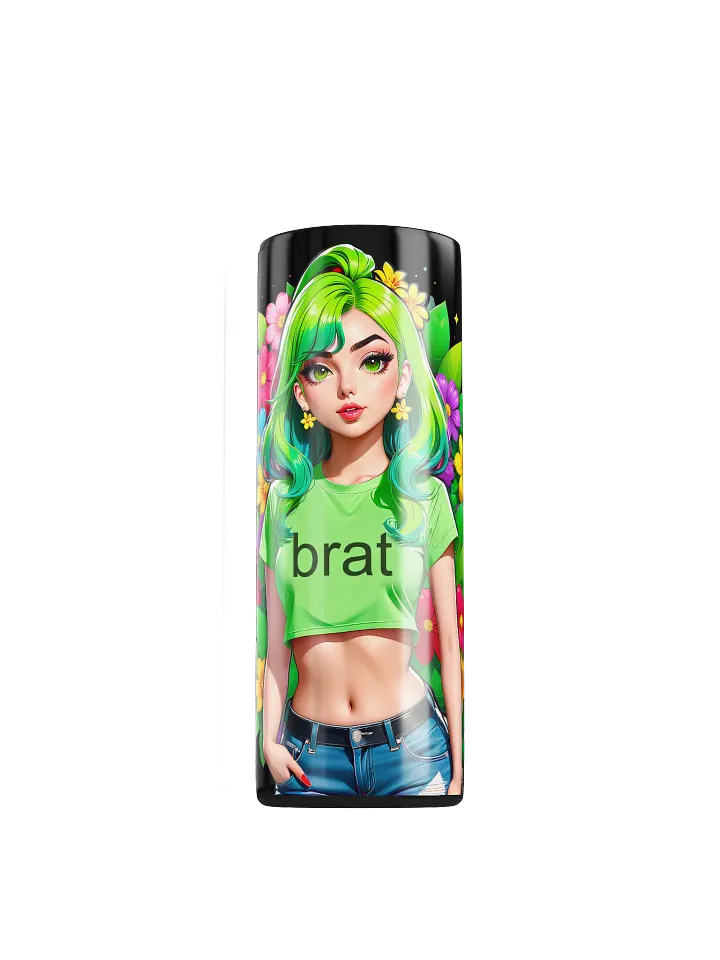 Brat 20 oz Skinny Stainless Steel Tumbler - Black - Brat Life v2 product image (1)