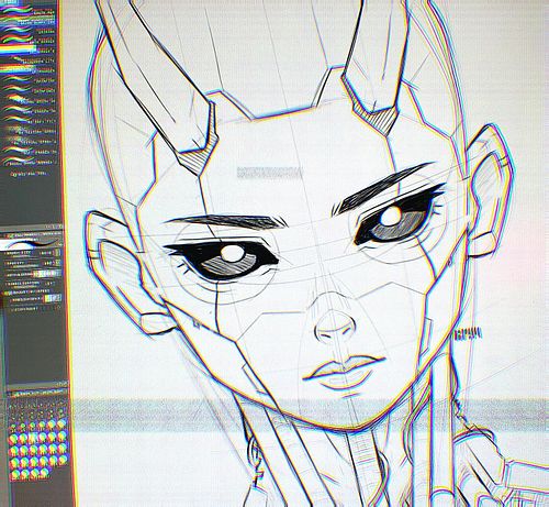 Quick sketch for a series idea. Cyber portraits. I’ve been inspired by a lot of my favourite artists lately. Trying to shorte...