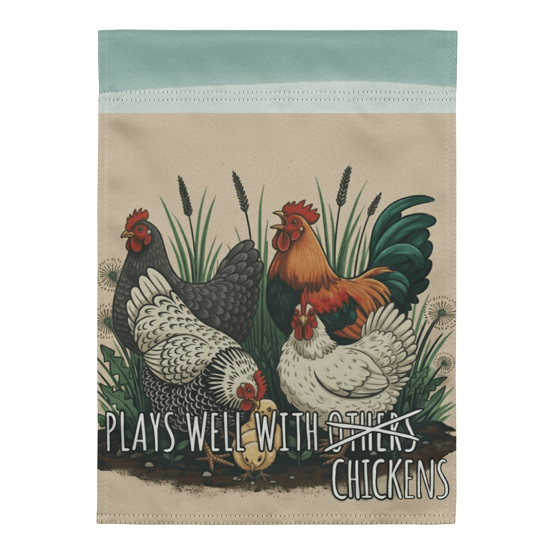 Plays Well With Chickens - Garden Flag product image (2)
