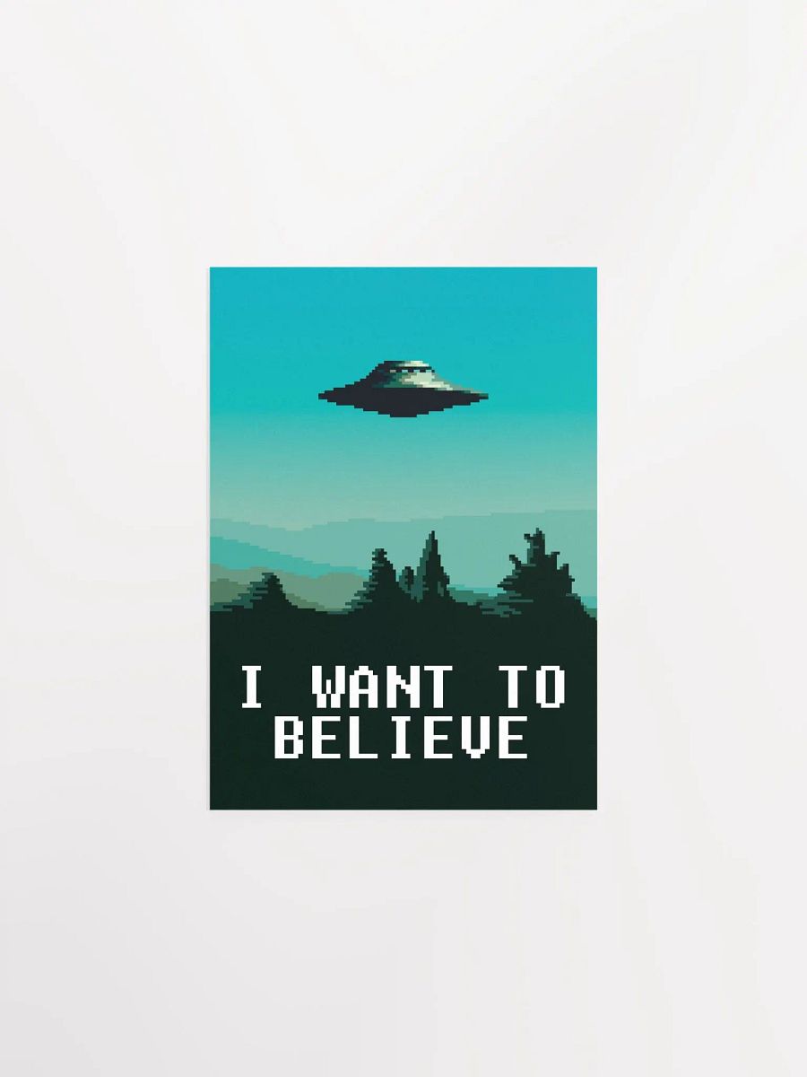 I want to believe / X-Files poster. Pixelart version (Ver.1, Season 1-3, 1993-1996) — sci-fi poster, movie poster, space art print product image (7)