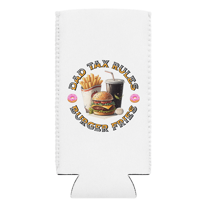 Dad Rules Burger Fries Can Cooler product image (1)
