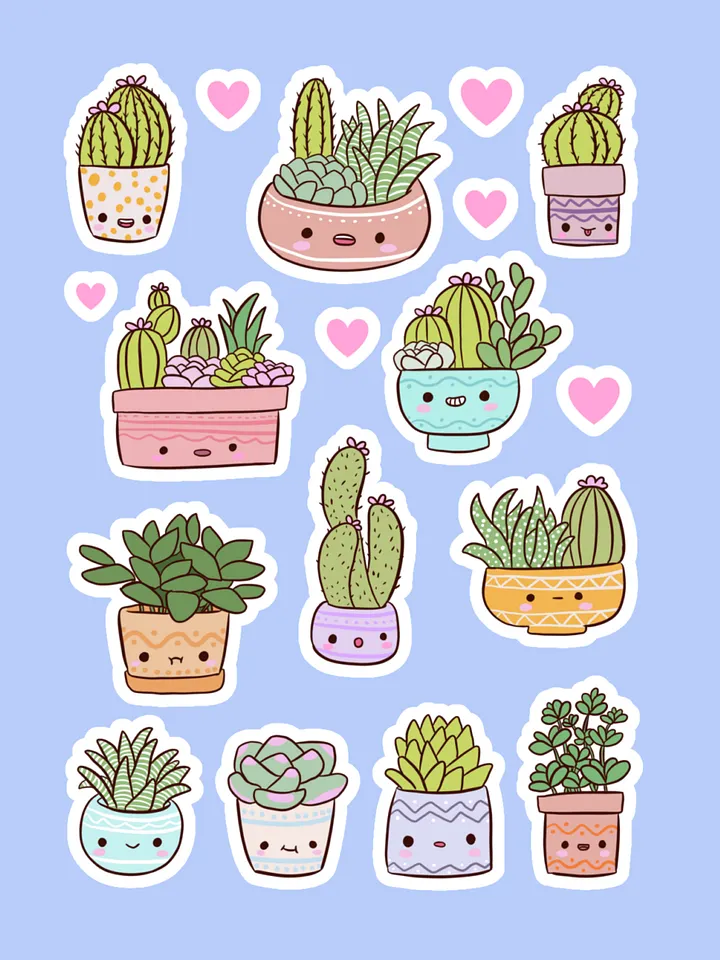 Whimsical Succulent Delight Sticker Sheet product image (2)