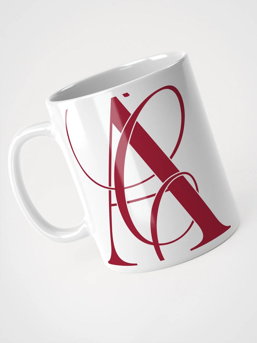 Elegant A Calligraphy White Glossy Mug (Maroon) product image (3)