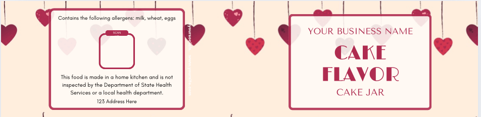Soft Pink Valentine's Cake Jar Label Templates product image (7)