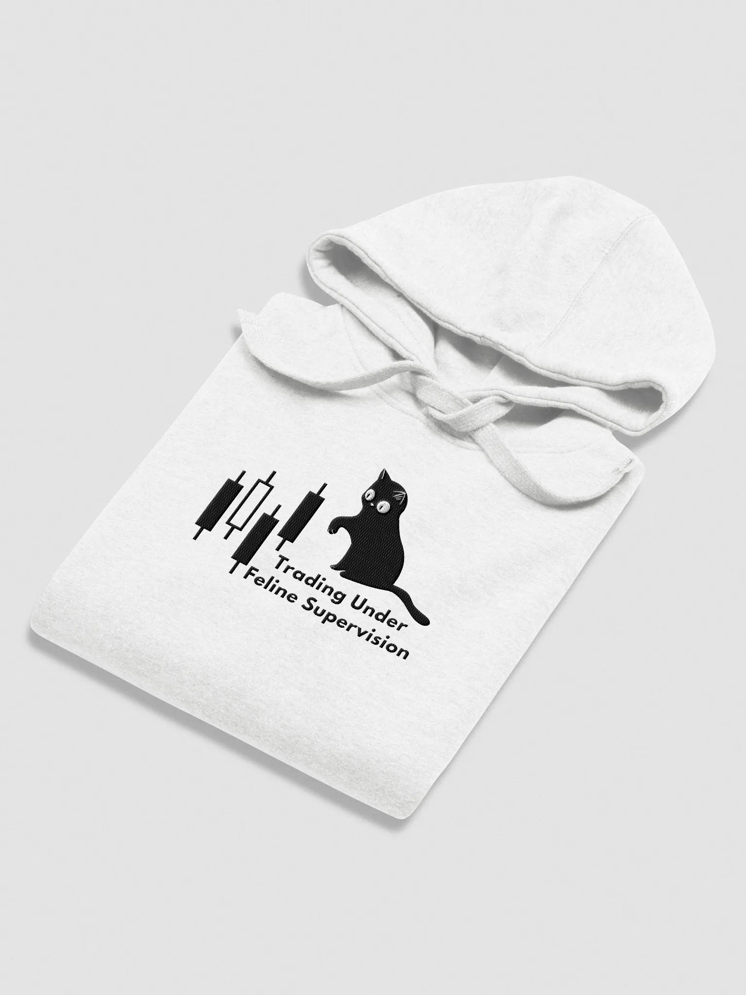 Trading Under Feline Supervision | Crypto Cat Embroidered Hoodie product image (3)