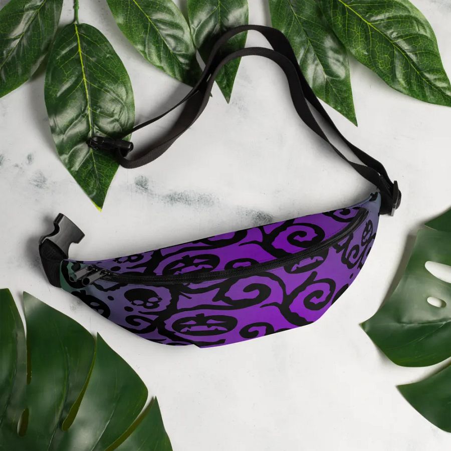 Green & Purple Scary Pumpkins Skull Fanny Pack product image (4)