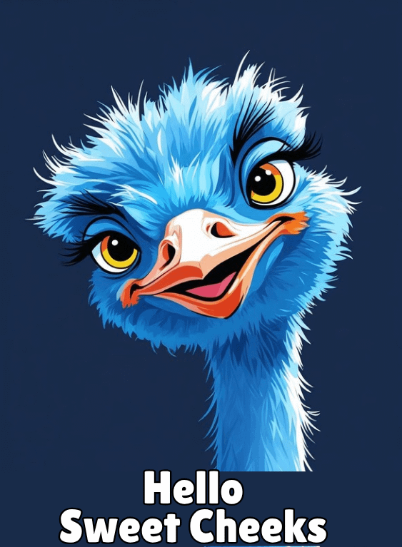 Ostrich Hello Sweet Cheeks Wall Art product image (1)