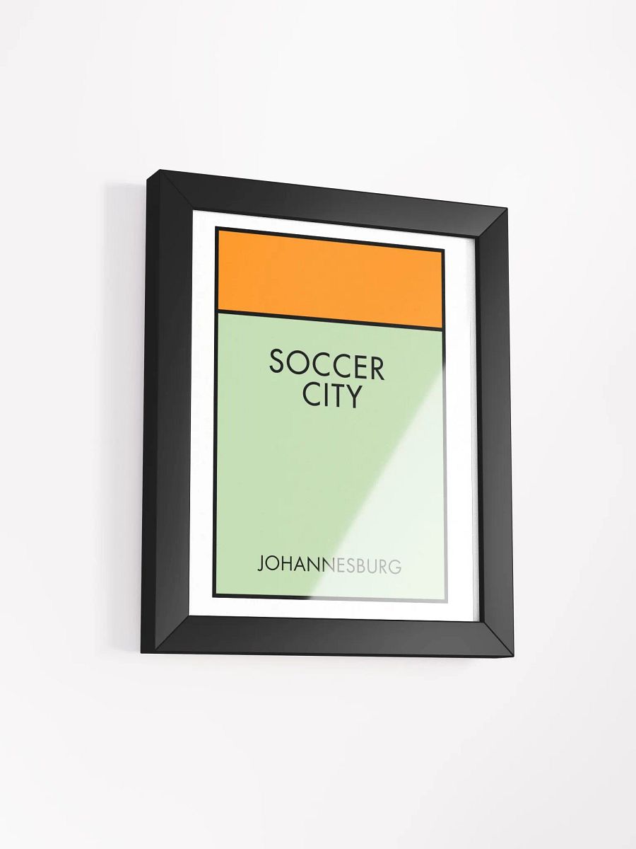 Soccer City Johannesburg Monopoly Title Art Framed Print product image (3)