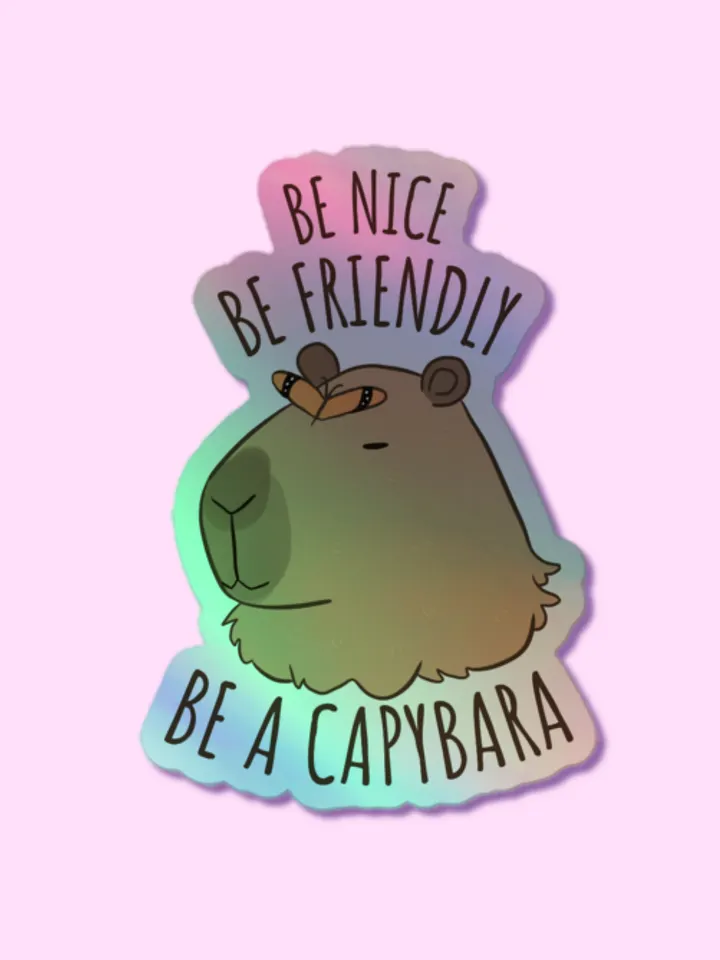 Capybara Kindness Holographic Sticker Sheet product image (1)