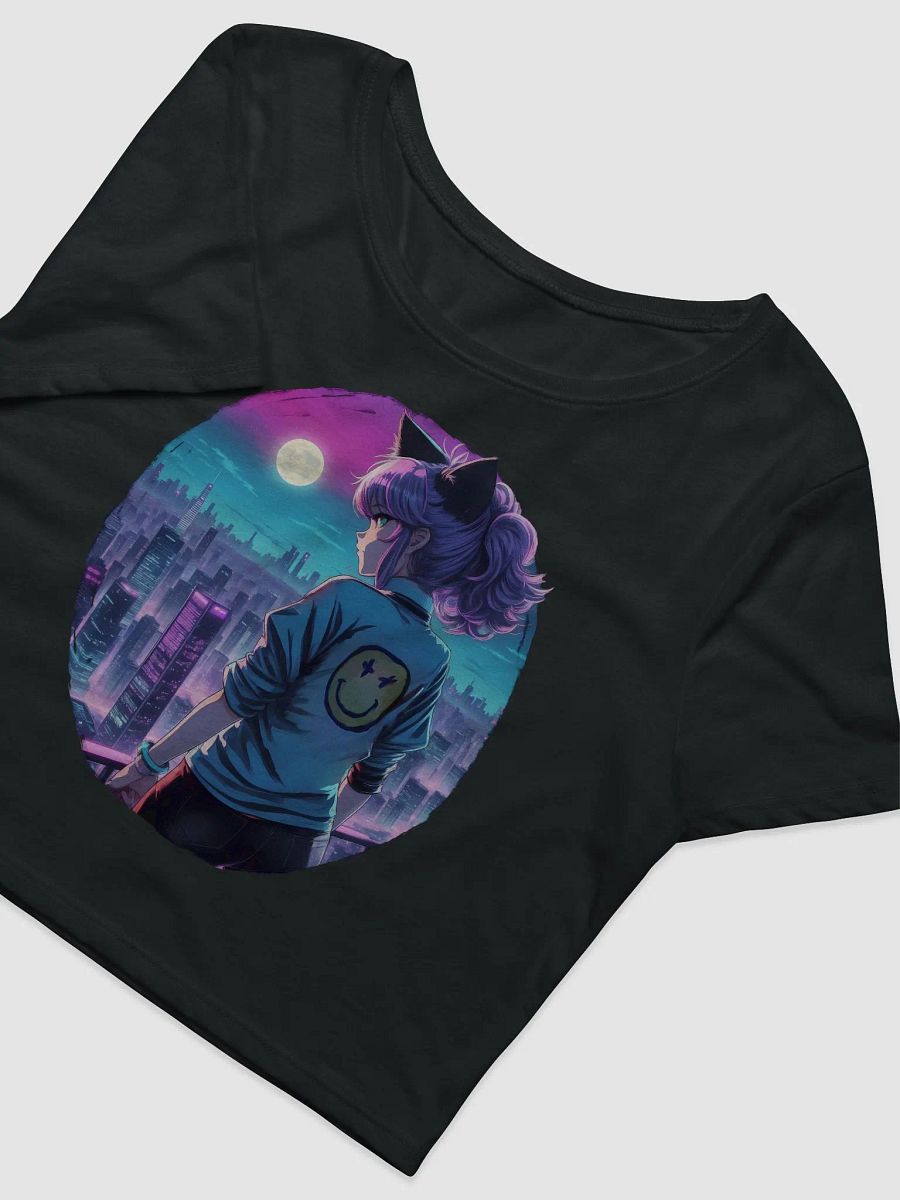 Anime Catgirl Rooftop (Bella+Canvas Women's Crop Tee) product image (8)