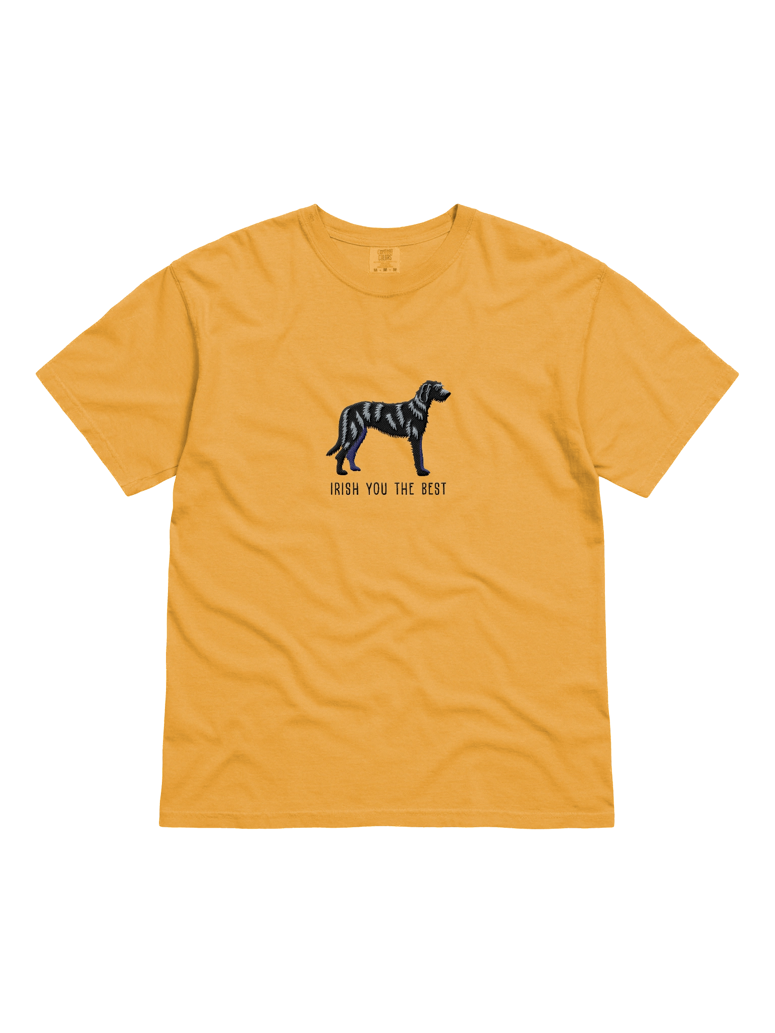 Irish You the Best T-Shirt(Embroidered) of an Irish Wolfhound(Black) product image (21)