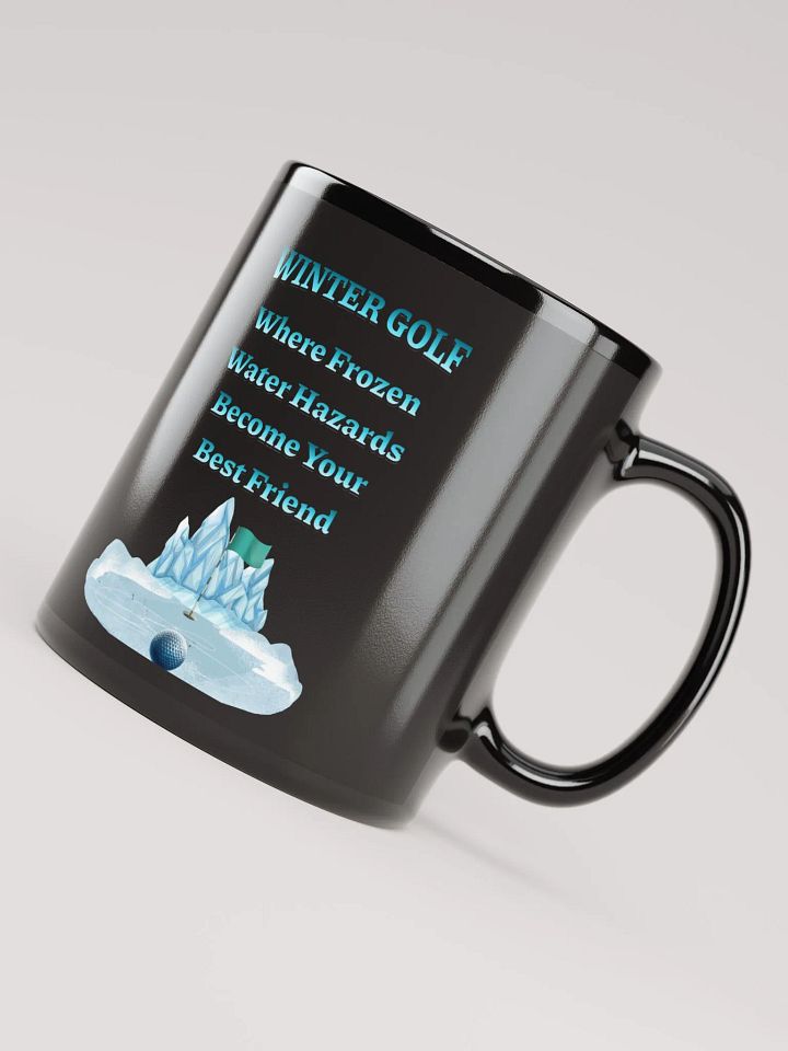 Winter Golf Funny Golfing Scene Black Mug product image (2)