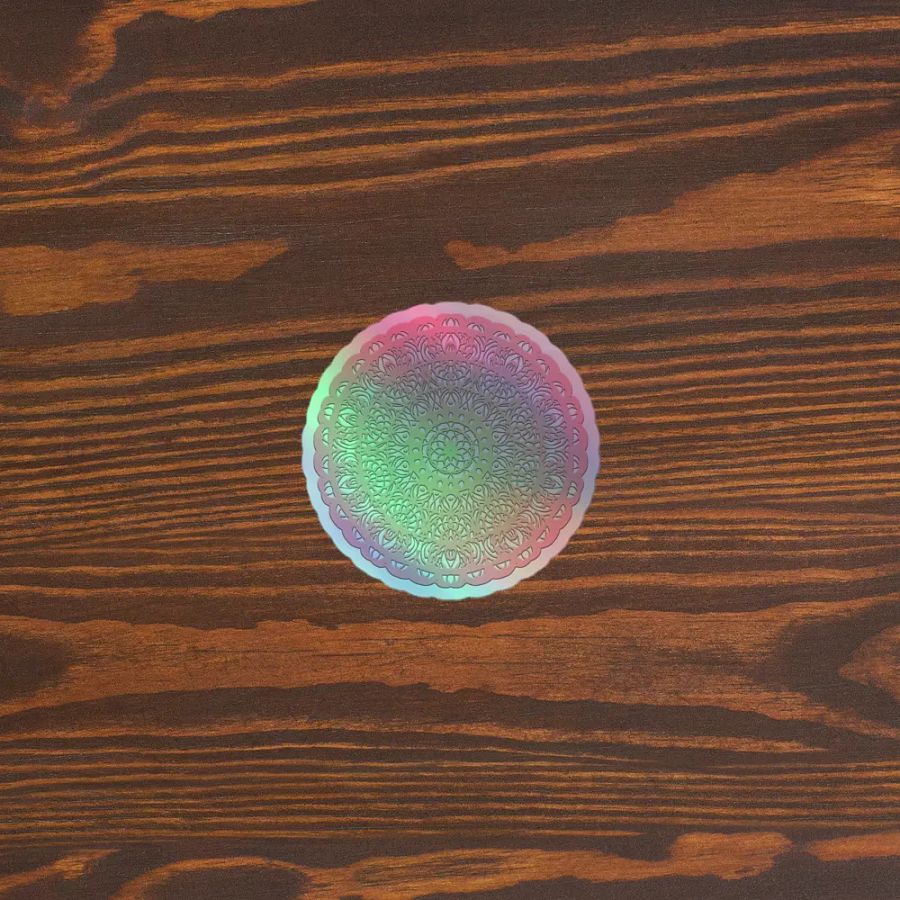 Pastel mandala holographic sticker product image (5)