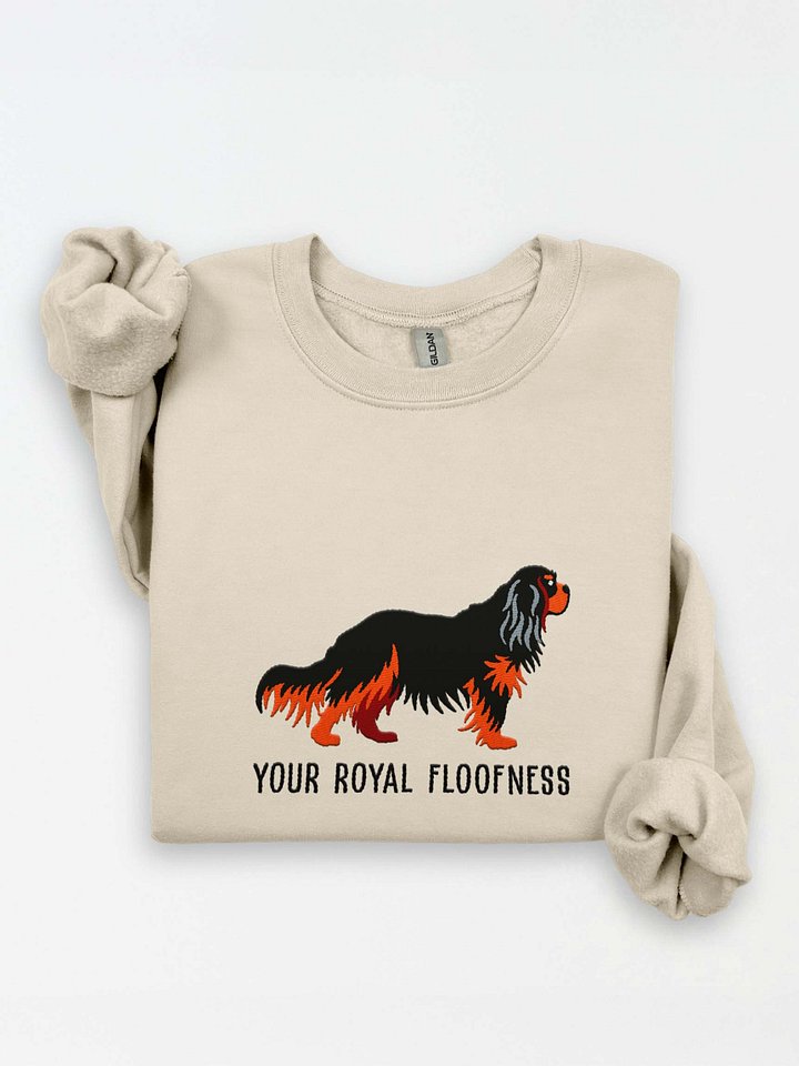 Short Attention Spaniel Sweatshirt (Embroidered) of a Cavalier King Charles Spaniel(Black & Tan) product image (1)