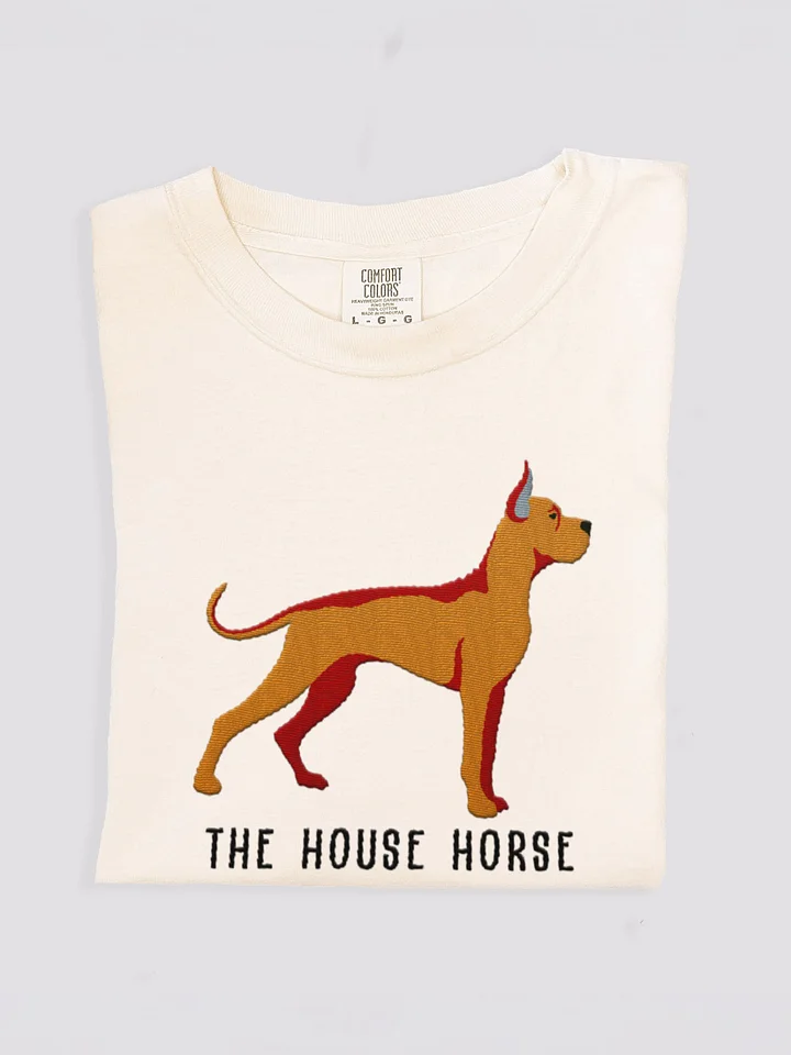 The House Horse T-Shirt(Embroidered) of a Great Dane(Tan, Cropped Ears) product image (1)