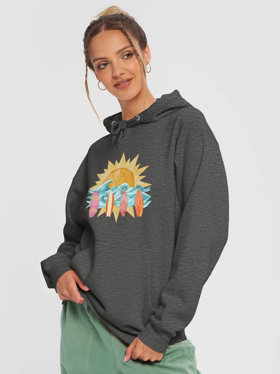 Retro Sun & Surfboards – Vintage Ocean Waves Summer Design Hoodie product image (9)