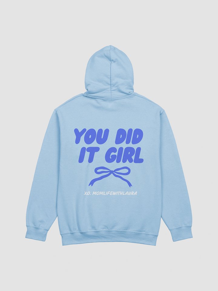 You Did it Girl Bow Hoodie - Blue/Light Blue product image (2)