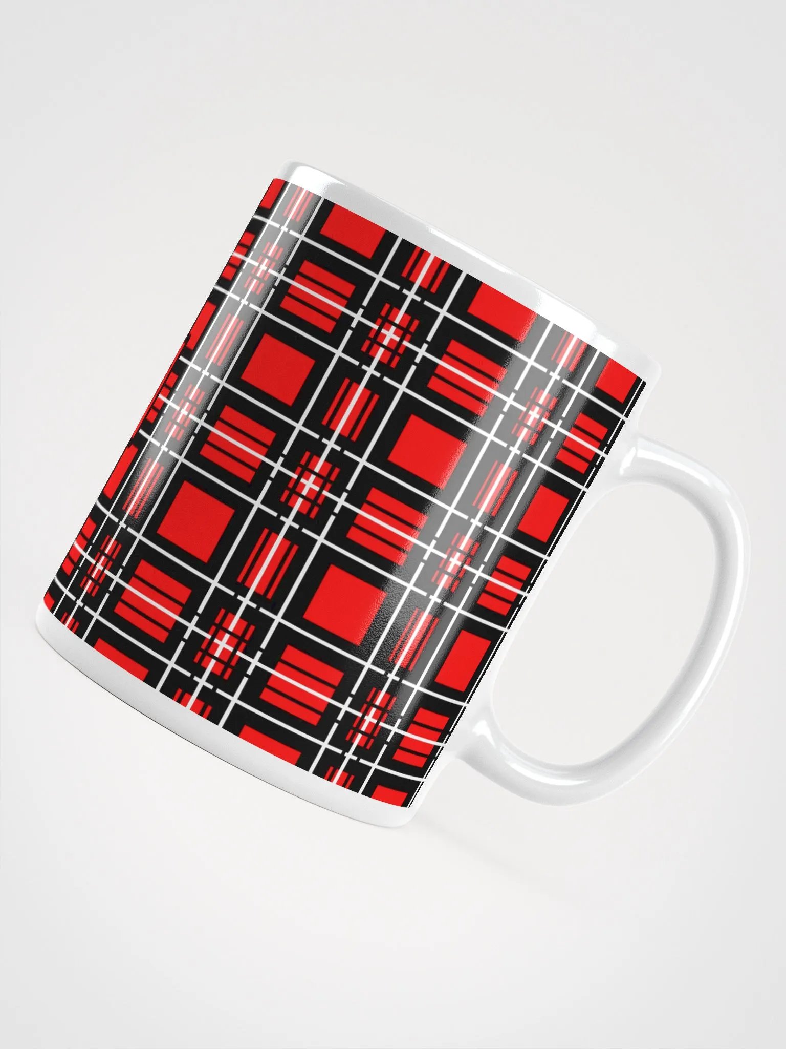 8T Sips Founders Plaid White Glossy Mug product image (4)