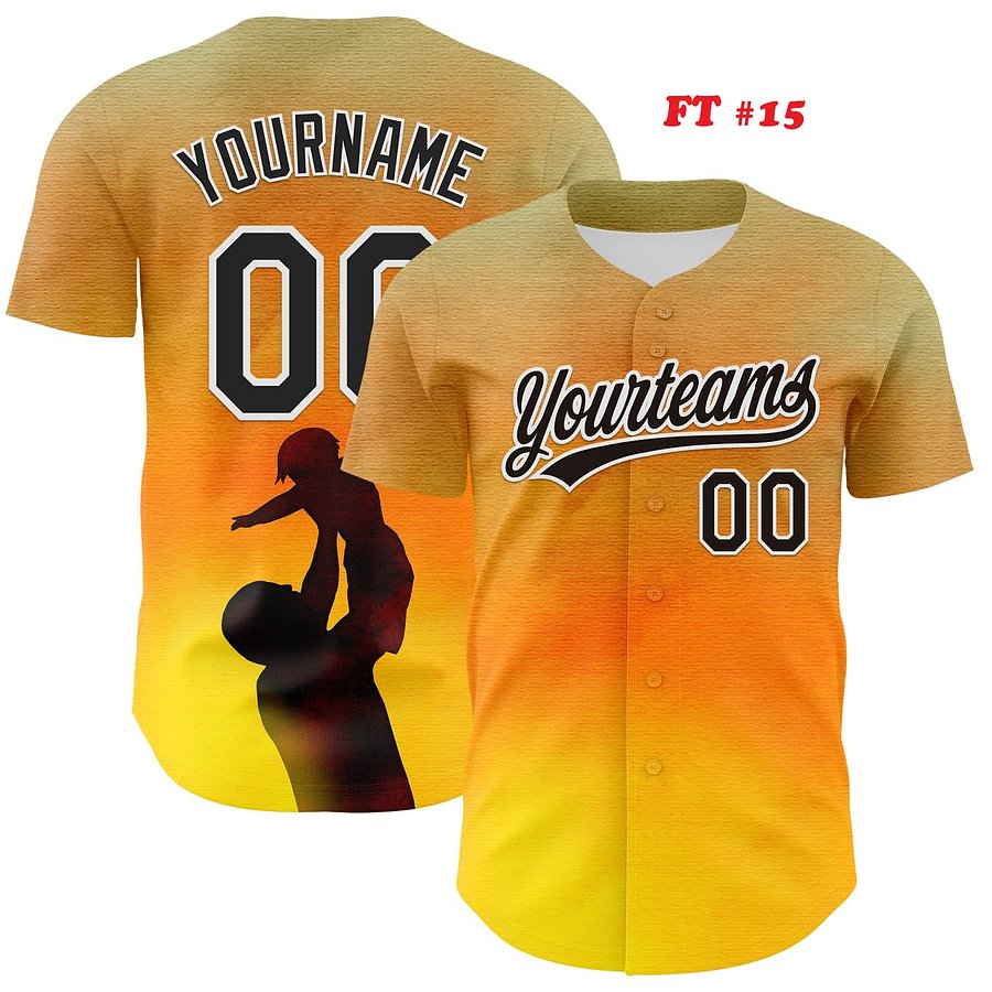 Authentic Baseball Jersey, Custom Baseball Jersey, Personalized Sport Jersey, Colorful, Flowers, Number, Logo, Love, Dad, Father product image (186)