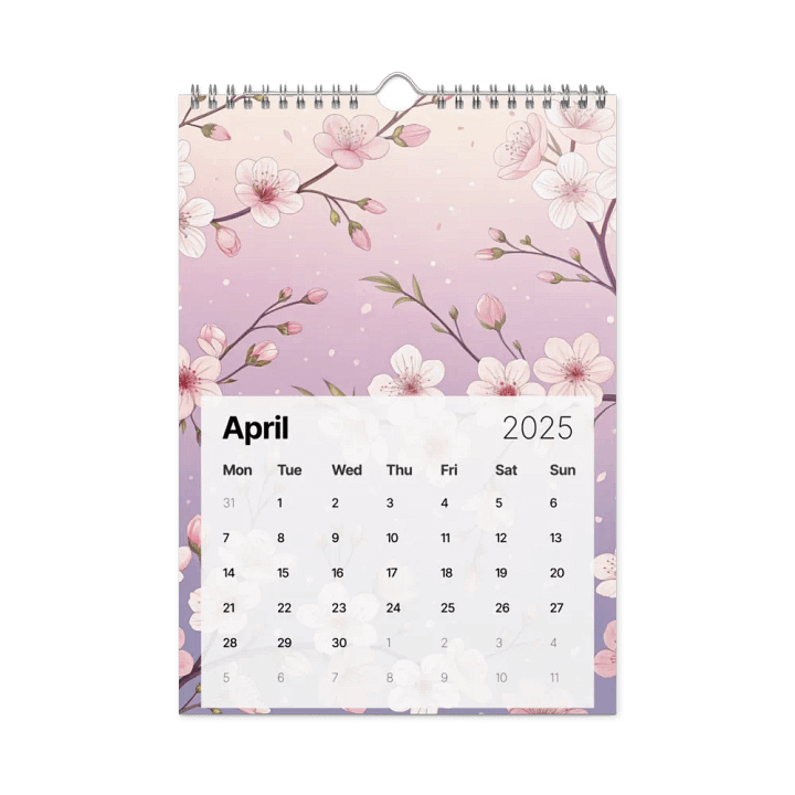 SEAMLESS FLORAL PATTERN WALL CALENDAR 2025 product image (1)