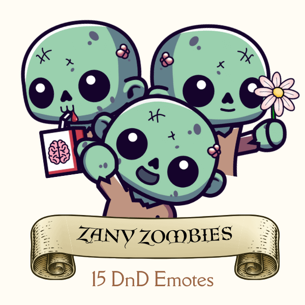 Zany Zombies | 15 D&D Themed Emotes for Discord & Twitch product image (1)