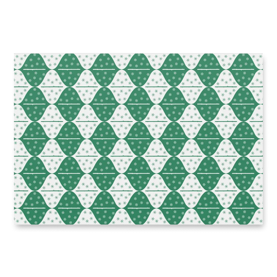 Flutes and Snowflakes - C Flute - Green Gift Wrap Paper product image (5)