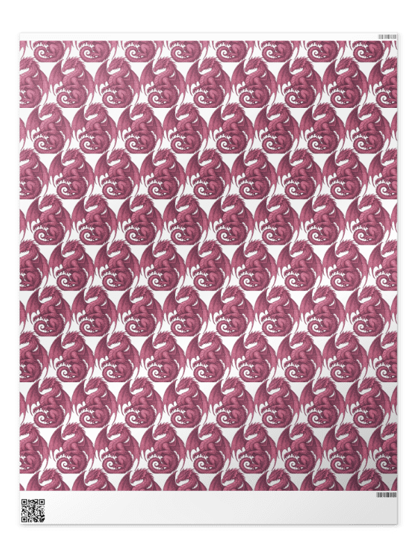 🐉 Pink Dragon Wrapping Paper – Wrap It in Flame and Feminine Power product image (2)