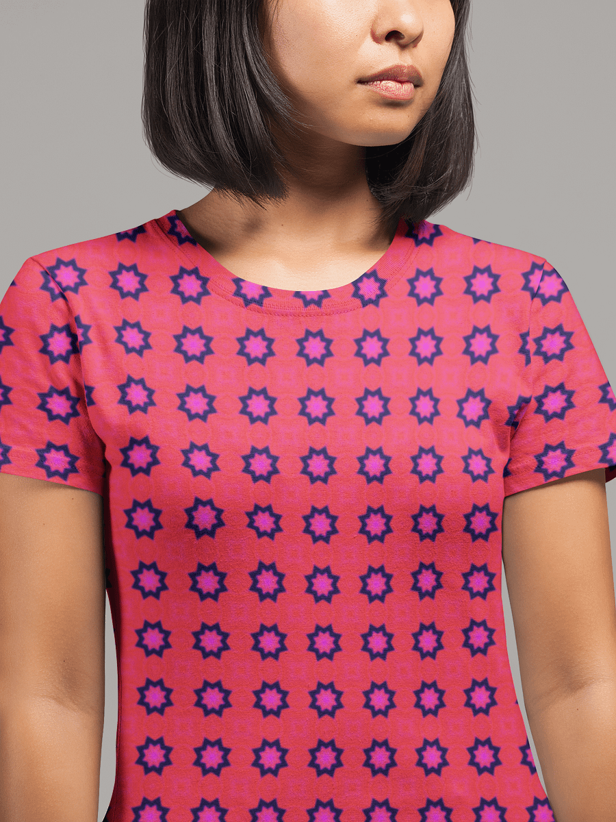 Abstract Red Ladies T Shirt product image (3)