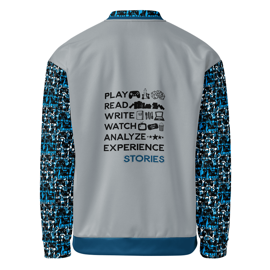 Experience Stories Unisex Bomber Jacket (Blue, Gray, and Black) product image (3)