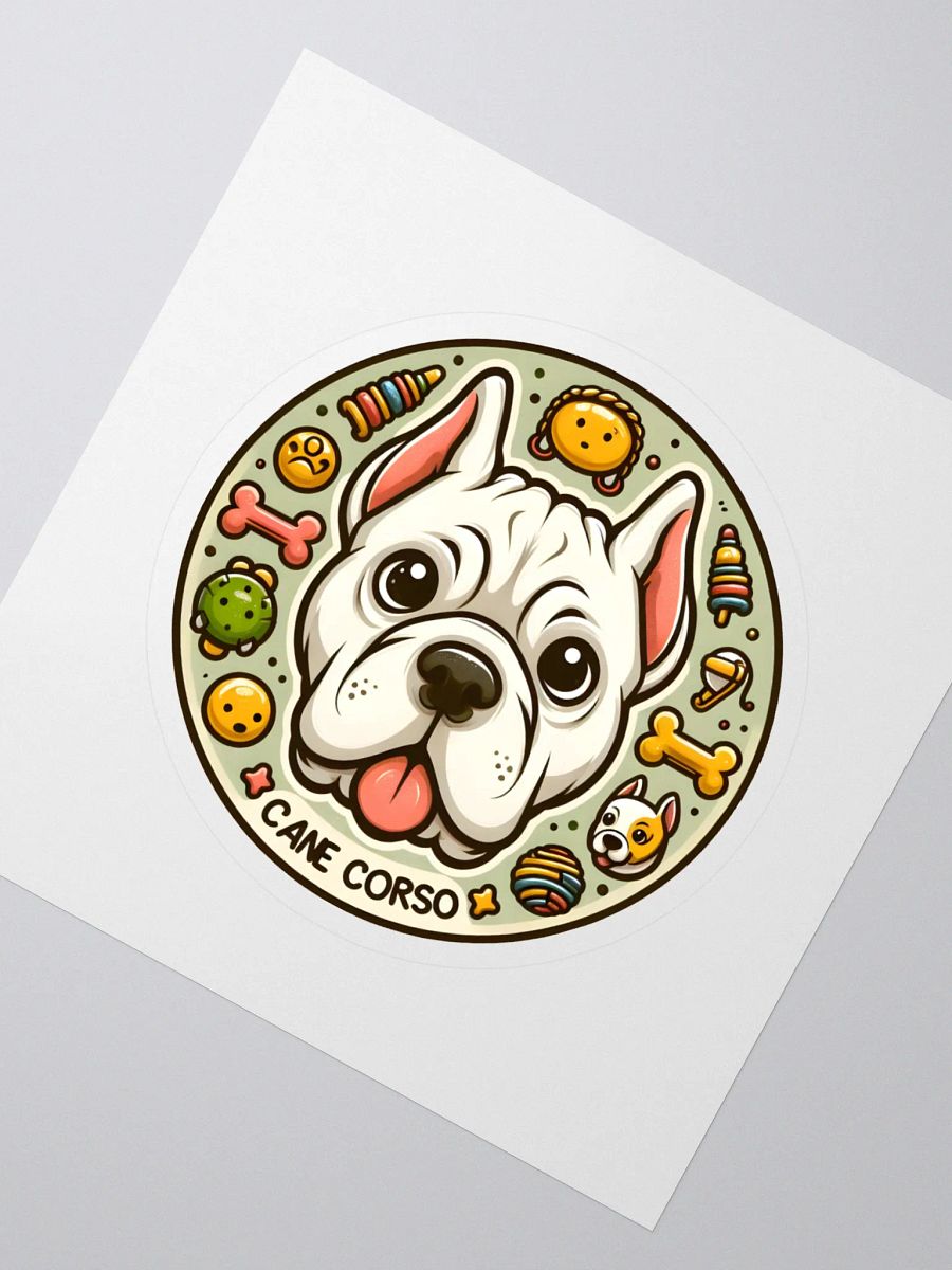 White Cane Corso Sticker – Fun and Elegant Dog Lover Decal product image (2)