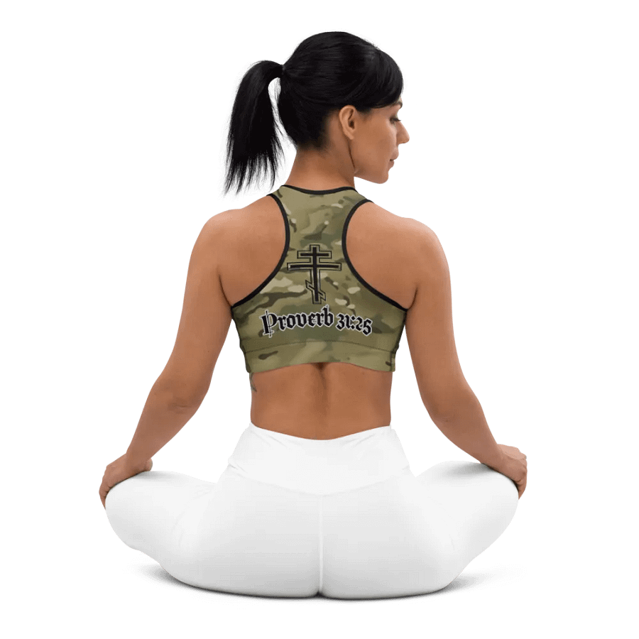 Faithful Camo: Proverb 3:25 Sports Bra - Multicam product image (9)