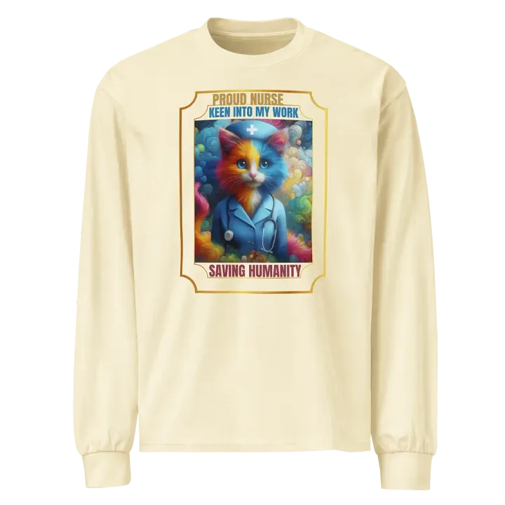 Whimsical Nurse Cat Long Sleeve Shirt product image (3)