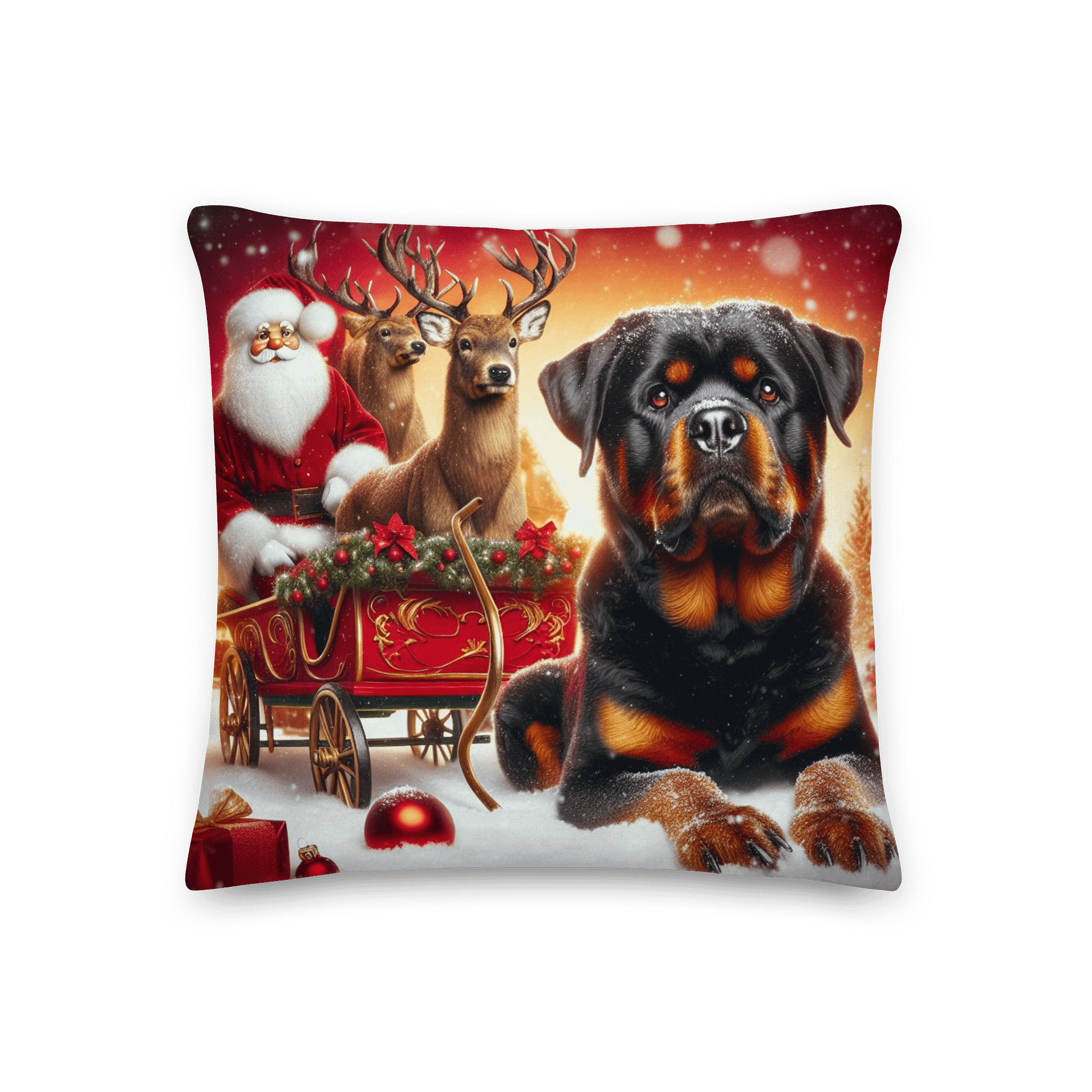 Festive Rottweiler Winter Wonderland Premium Pillow product image (1)