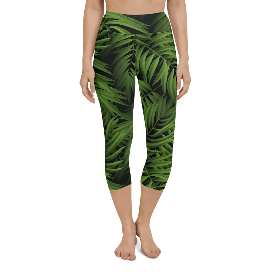 Tropical Palm Allure Capri Leggings product image (4)