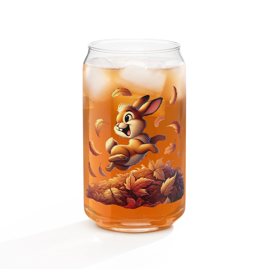 Autumn Leaves Bunny Rabbit Glass with Optional Lid and Straw product image (69)