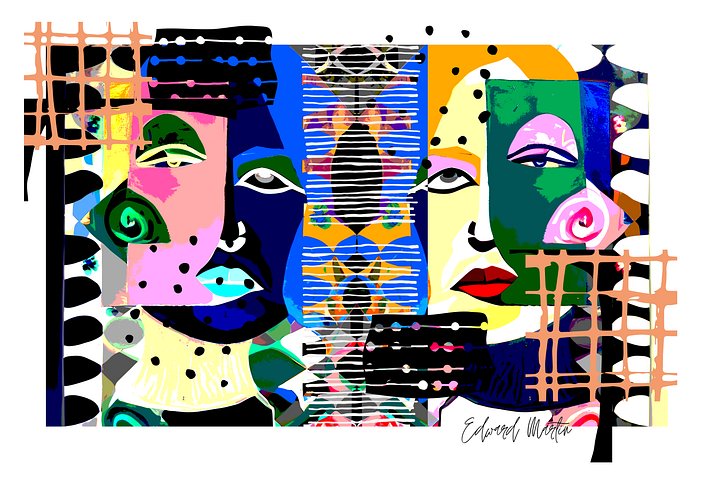 Two Sides by Edward Martin. Mixed Media Collage Print product image (1)