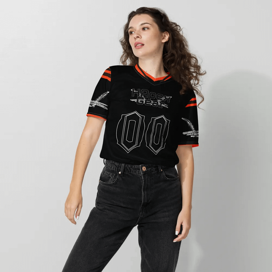Dieter - Black - Recycled Unisex Sports Jersey - Black HApex Gear Black Logo product image (8)