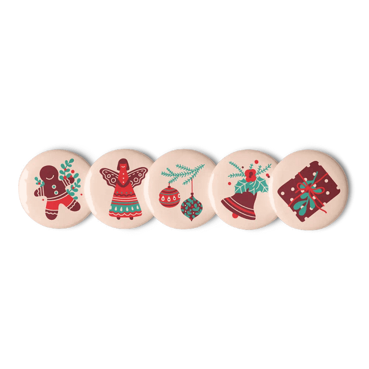 Festive Spirit Pin Buttons Set product image (1)