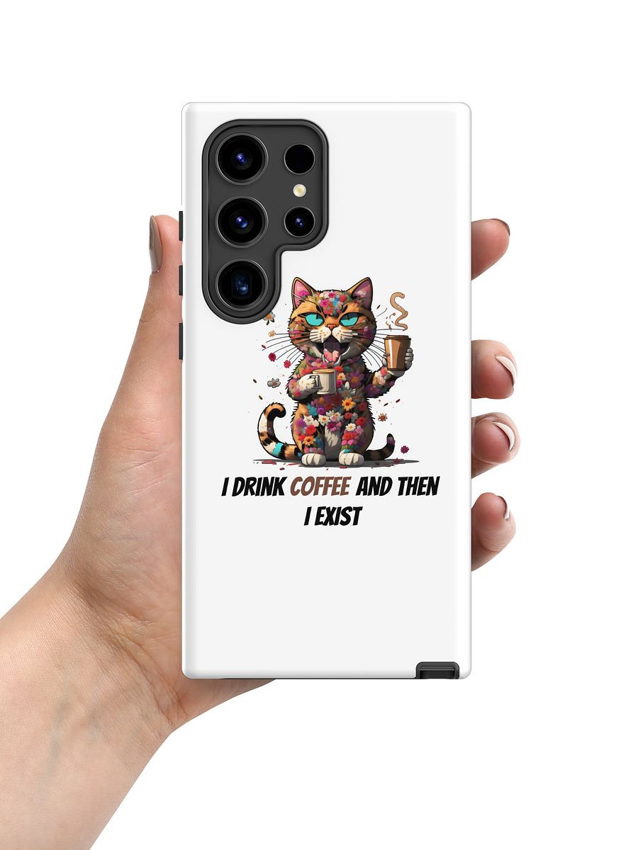 Coffee Cat Samsung Case I Phone Cover for Caffeine Lovers I Funny Quote I Wireless Charging Support product image (4)