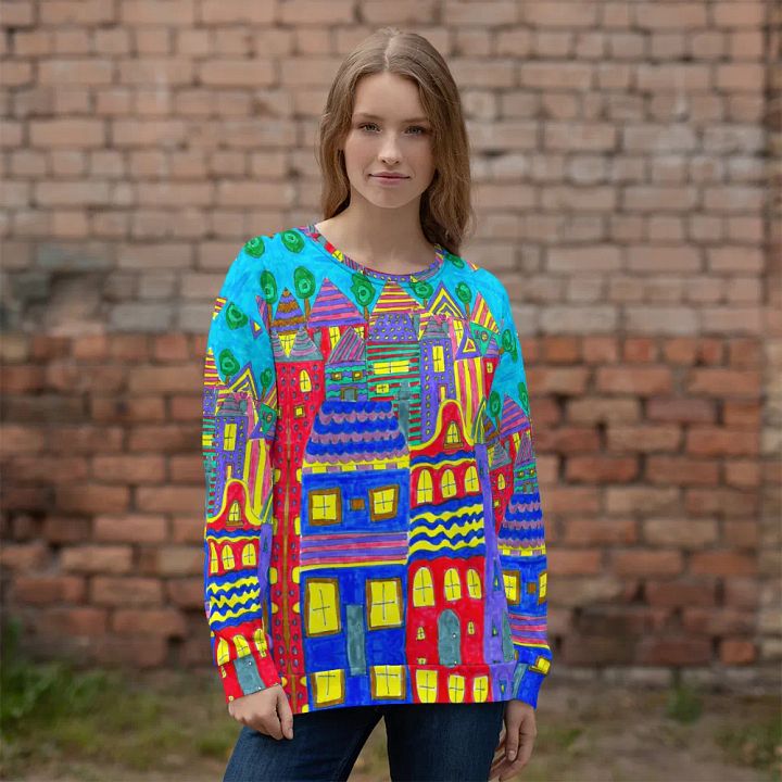 Abstract Playful Houses Unisex Sweatshirt product image (2)