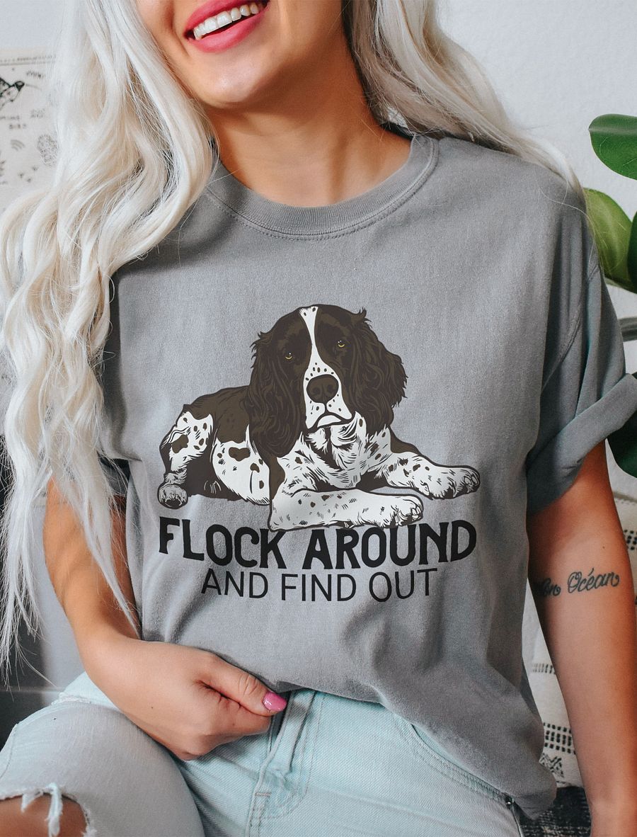 Flock Around and Find Out T-Shirt of a Springer Spaniel(Brown) | Funny T-Shirt for Hunting Dog Paw-rents product image (20)