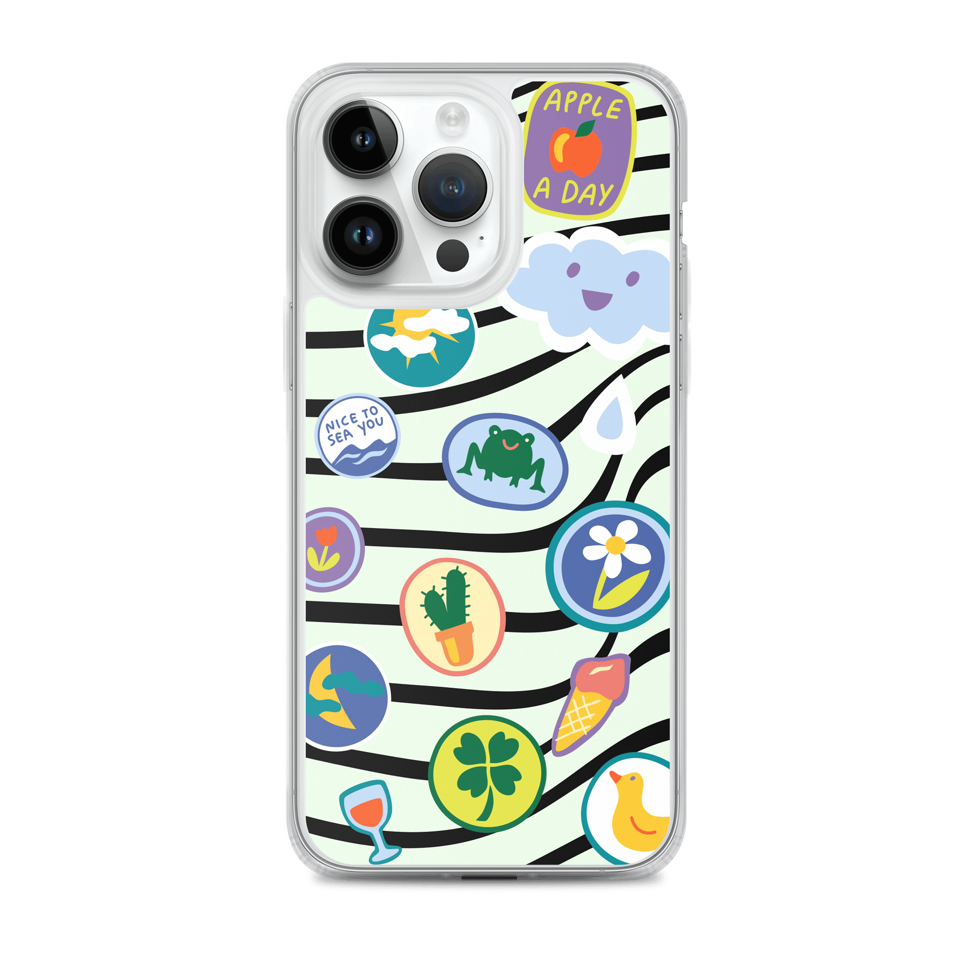 Whimsical MagSafe® Clear Case with Cute Stickers for iPhone® product image (1)