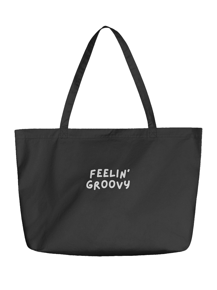 “Feelin’ Groovy” My Vibe Black Tote Bag product image (2)