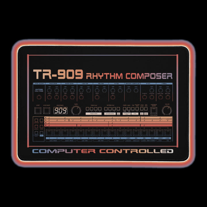 TR-909 - Desk Mat (Roland 909 Rhythm Composer Drum Machine) by Vintage Voltage product image (1)