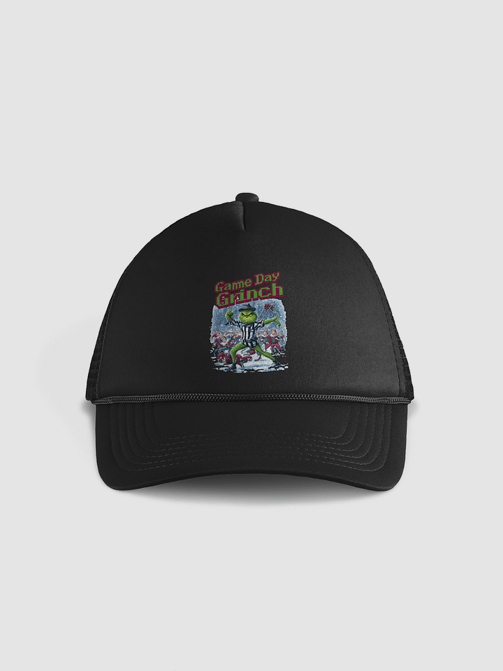 Game Day Grinch Christmas Football Trucker Hat - Festive Holiday Sports Apparel for Fans product image (1)