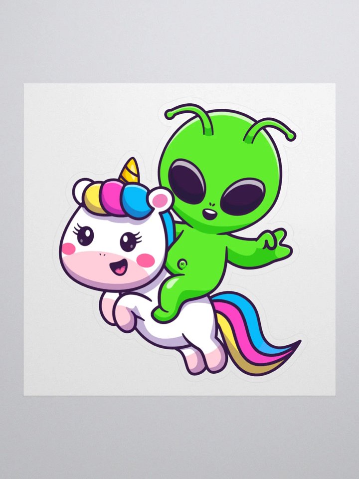 Alien Unicorn Exact- Cut Sticker product image (1)