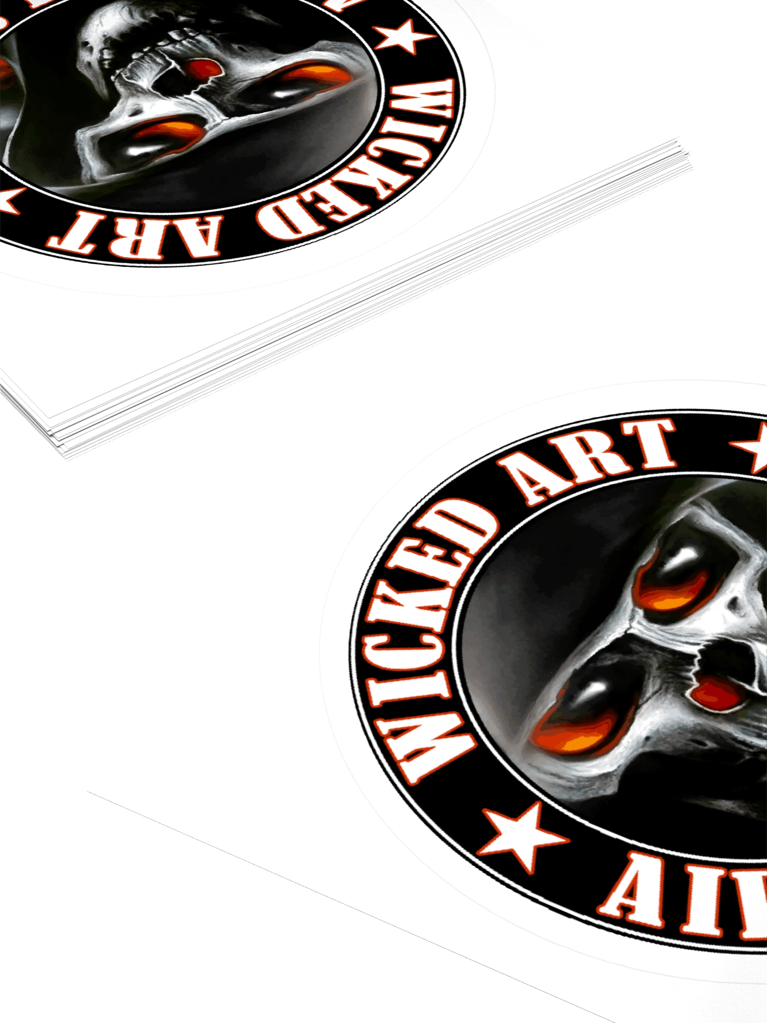 Wicked Art Skull Emblem Vinyl Sticker product image (11)