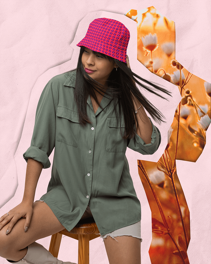 Abstract Red Unisex Bucket Hat product image (1)