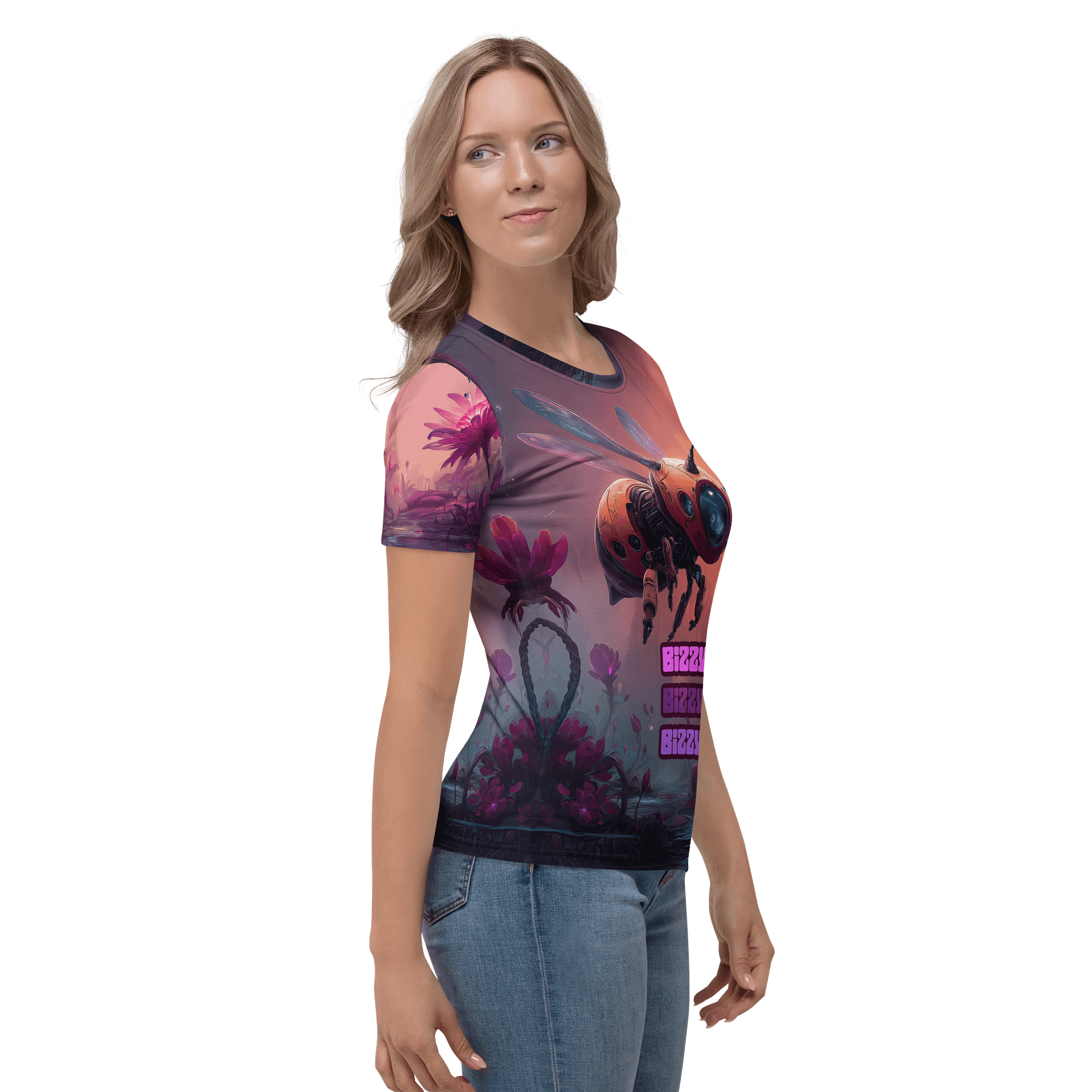 Bizzy Bee Women’s All-Over Print T-Shirt product image (3)