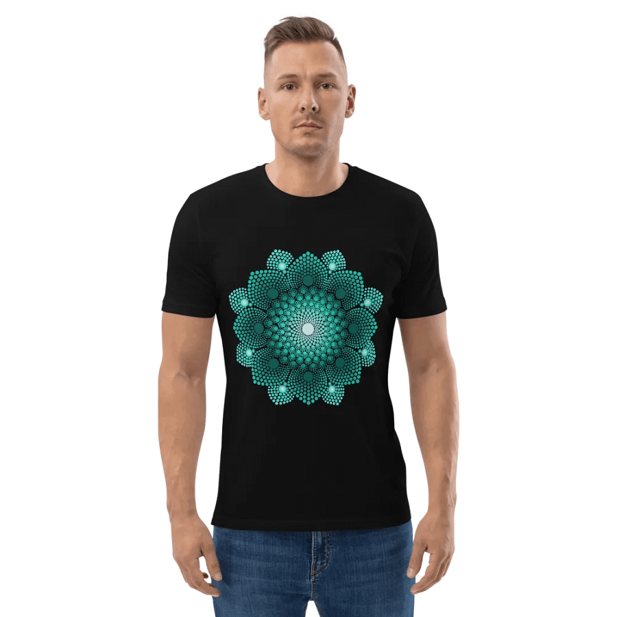 Turquoise Dot Mandala Unisex Organic T-Shirt product image (3)